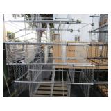 PALLET OF 5 SILVER METAL RACKS.