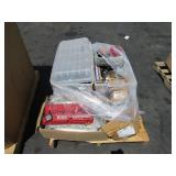 PALLET OF ASSORTED CAR PARTS PISTONS, AIR FILTER,