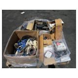 PALLET OF ASSORTED CAR PATS. PISTONS, AIR FILTER,