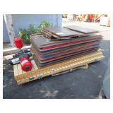 RECTANGULAR WOODEN TABLES, WOOD EQUIPMENT,