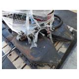 PALLET OF A FIFTH WHEEL, AIR HOSES, AND AN OIL TAN