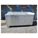 ALUMINUM RESTAURANT STORAGE TABLE/ COOKING TOP