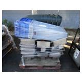 PALLET OF ASSORTED TRASH BINS, TRAYS