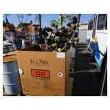 BOX OF WEED WHACKERS AND OTHER GARDENING POWER TOO