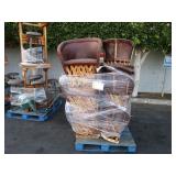 CHAIR SET WITH VELVET/ WOOD FRAME