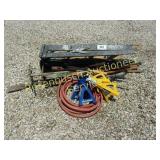 (4) Jack Stands, Ladder, Garden Tools,