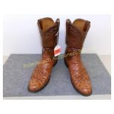 Lucchese Full Quill Ostrich Boots w/Carmel Zippers