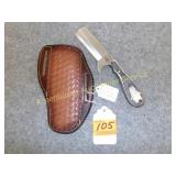 Bull Cutter Knife w/Leather Sheath