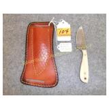 Rasp Knife w/Leather Sheath