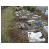 NUMEROUS PALLETS OF CUT STONE & ORNATE ROCK