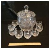 Outstanding Cut Crystal Covered Punch Set