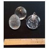 3 Crystal Paperweights