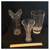 3 Lead Crystal Vases