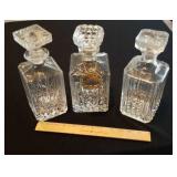 3 Lead Crystal Decanters