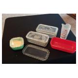 Vintage Refrigerator Storage  & Other Glassware