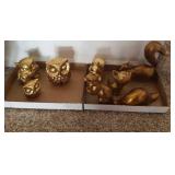 Goldtone Animals, 7 Pieces