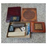 Leather Binders,  Binoculars,  Playing Cards, Etc