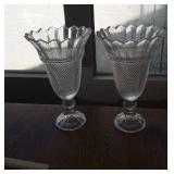 2 Large Leaded Crystal Vases