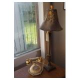 French Provincial Telephone & Metal Lamp.