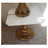 Pair Of Marble Side Tables W/ Gold Bases
