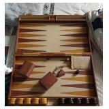 Backgammon Set In Leather Case