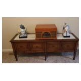 Mahogany & Marble Credenza