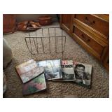 Wire Magazine Rack & Magazines