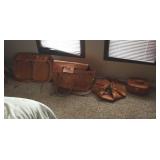 4 Piece Leather Luggage Set