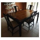 Dining Room Table With 6 Chairs Inlaid Top