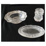 3 Pieces Frosted Crystal Glassware