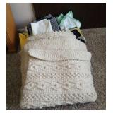 Crocheted Bedspread  & Miscellaneous Linens
