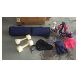 Exercise Equipment,  Weights, Yoga Mat, Etc