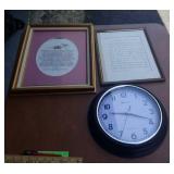 2 Picture Frames & Wall Clock