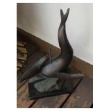 Bronze Whales Statue