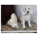 2 Animal Figures, Dog & Skunk
