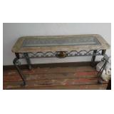 Metal & Glass Top Table