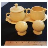 Fiesta Cream, Sugar, Tray , Salt & Pepper Set