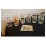 6 Kentucky Derby glasses & tray