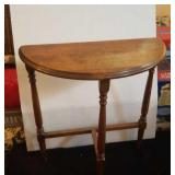 Half moon wooden side table