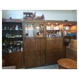 4 Section Wood Bookcase, & Desk Unit
