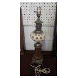 Table lamp with Fenton Coin glass accent