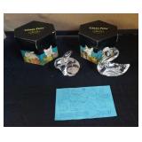 2 Fenton glass animals with original boxes