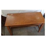 Oak Piano Bench With Cushion