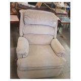 Upholstered beige Steadley recliner