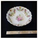 Hand painted 10 inch Bavarian bowl - Roses