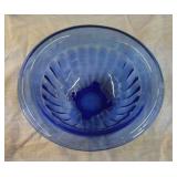 Cobalt depression glass 10" mixing bowl