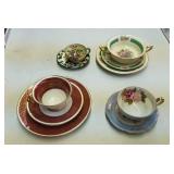 3 Cup & Saucer sets, 1 cream soup set