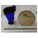Vintage velour hat & Blocks Dept Store hatbox