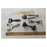 Pepsi opener, antique doorknobs,  advertising