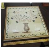 Framed "Floral Woodblock" signed & numbered